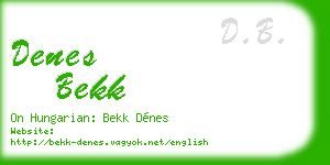 denes bekk business card